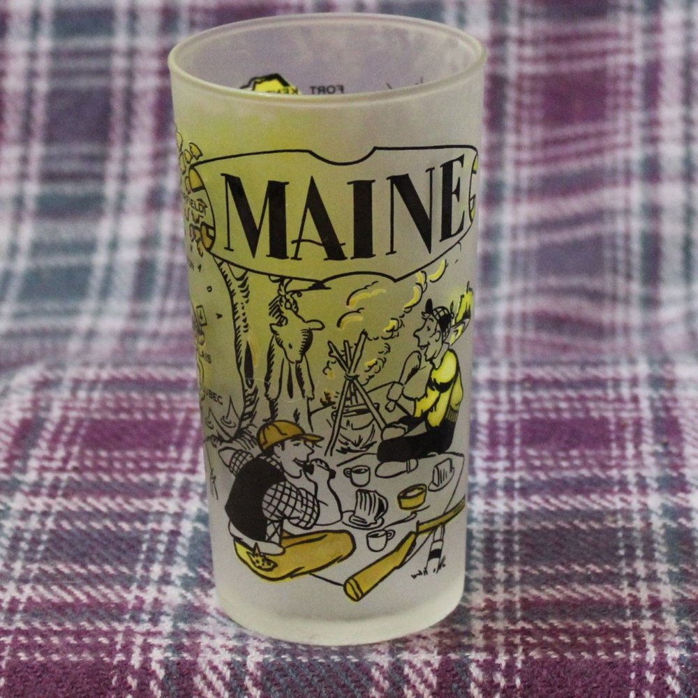 Vintage Hazel Atlas Maine Souvenir Drinking Glass